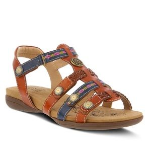 CAMEL MULTI JERLENE ANKLE STRAP SANDAL by L'ARTISTE